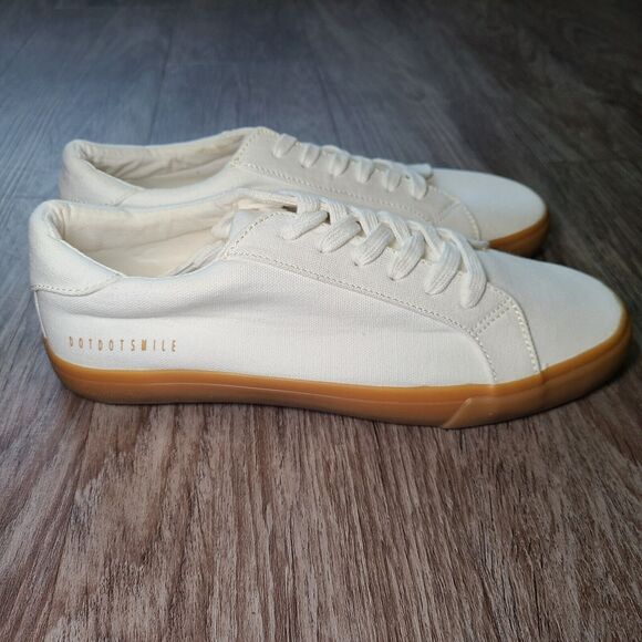 Dot Dot Smile Girls White Canvas Low Rise Sneakers Shoes Youth Size 12 Womens 10 - Picture 6 of 11